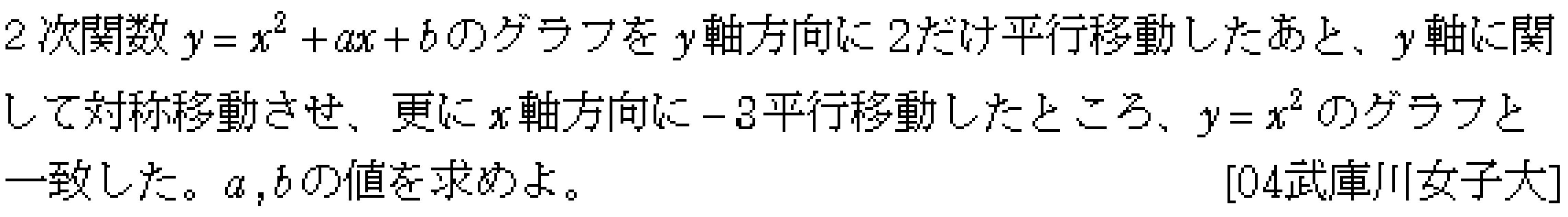 数学1 二次関数 二次関数 問題4の問題画像