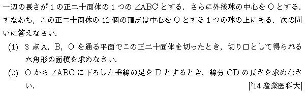 数学1 立体図形 立体図形 問題16の問題画像