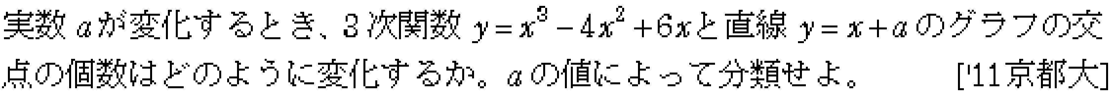 数学2 微分法 最大最小・解の個数 問題32の問題画像