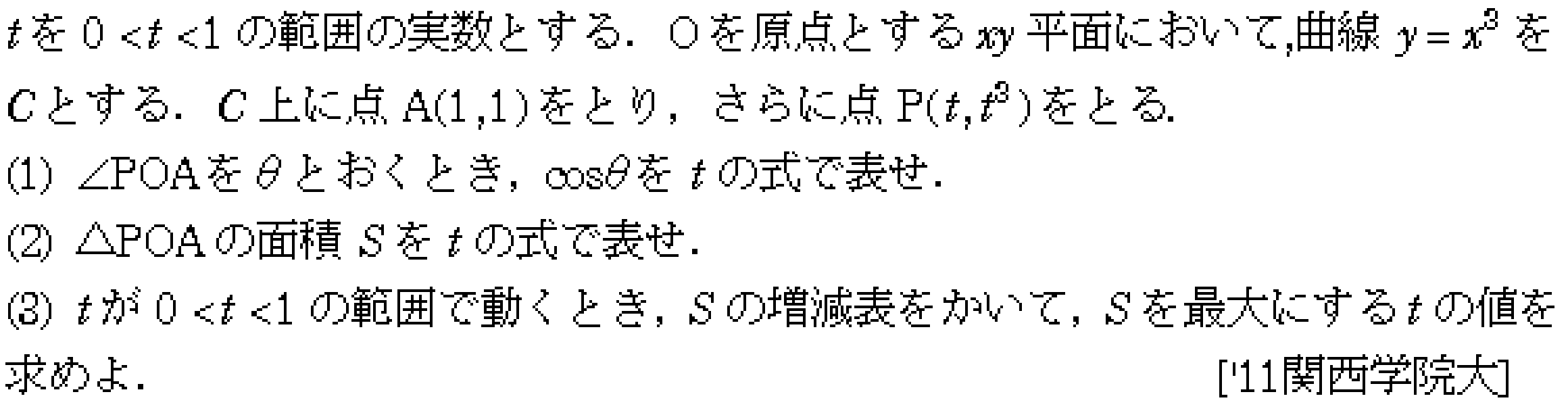 数学2 微分法 最大最小・解の個数 問題34の問題画像