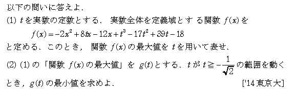 数学2 微分法 最大最小・解の個数 問題41の問題画像