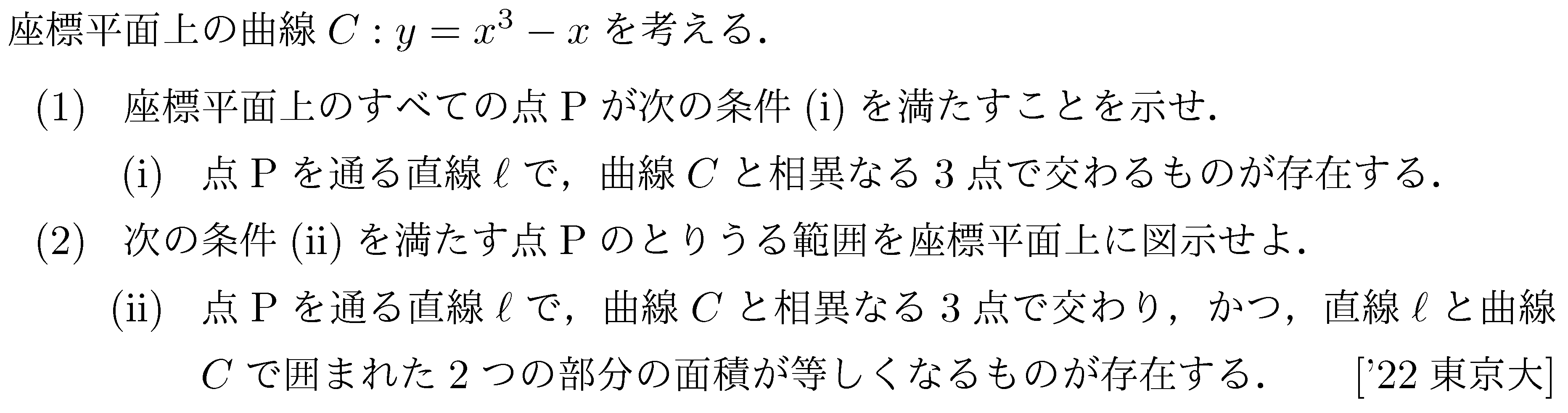 数学2 微分法 最大最小・解の個数 問題73の問題画像