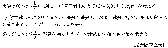 数学2 積分法 面積・接線 問題49の問題画像