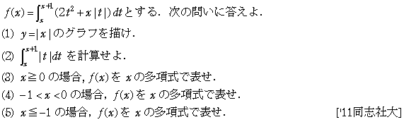 数学2 積分法 定積分 問題27の問題画像