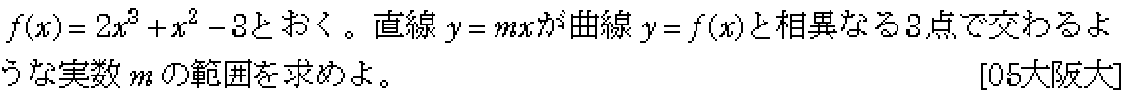 数学3 微分法 最大最小・解の個数 問題24の問題画像