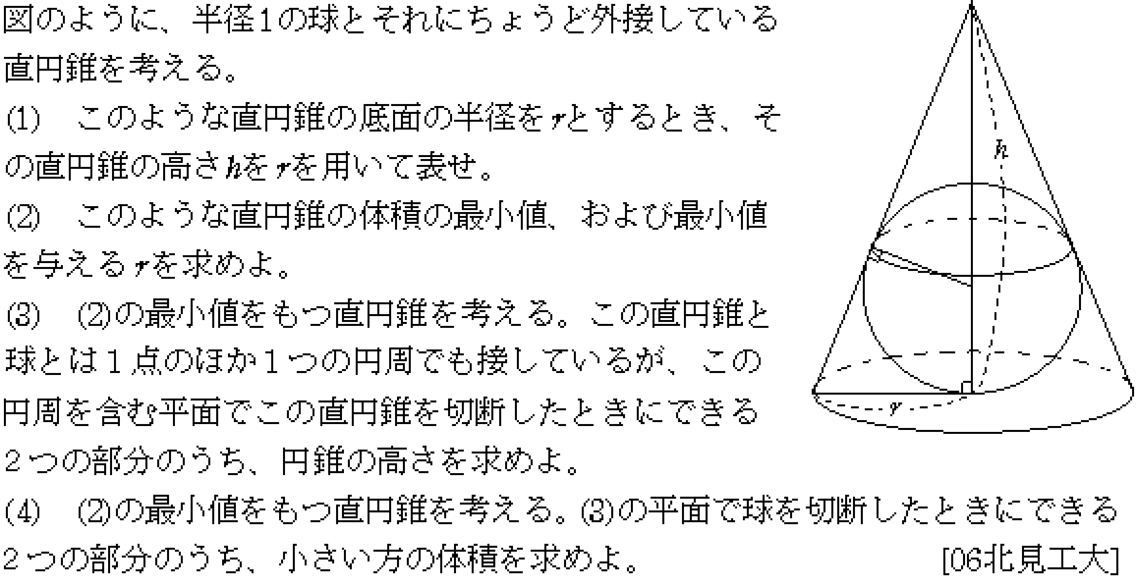 数学3 微分法 最大最小・解の個数 問題29の問題画像