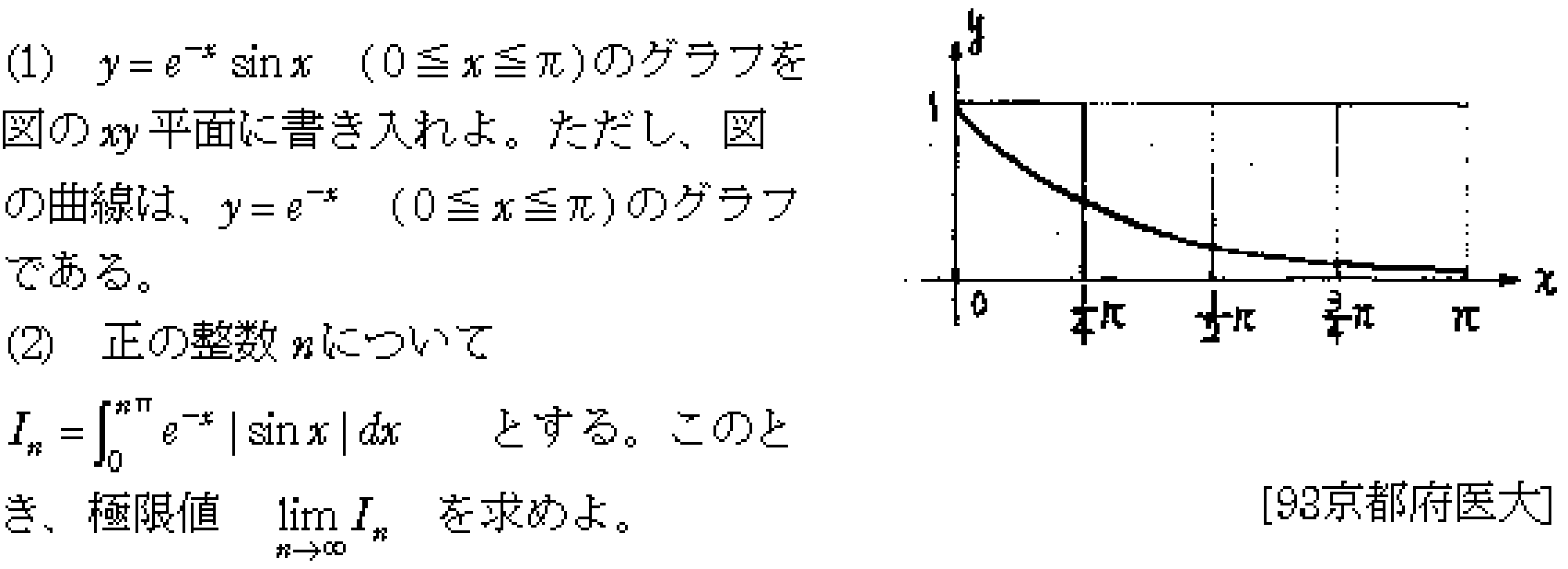 数学3 積分法 接線・極限との複合 問題8の問題画像