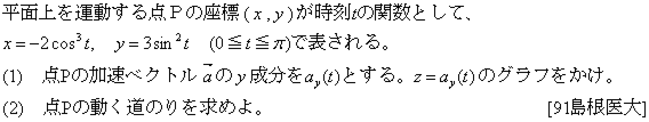 数学3 積分法 その他応用 問題3の問題画像