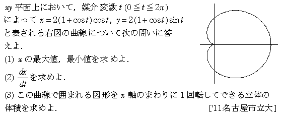 数学3 積分法 体積 問題79の問題画像