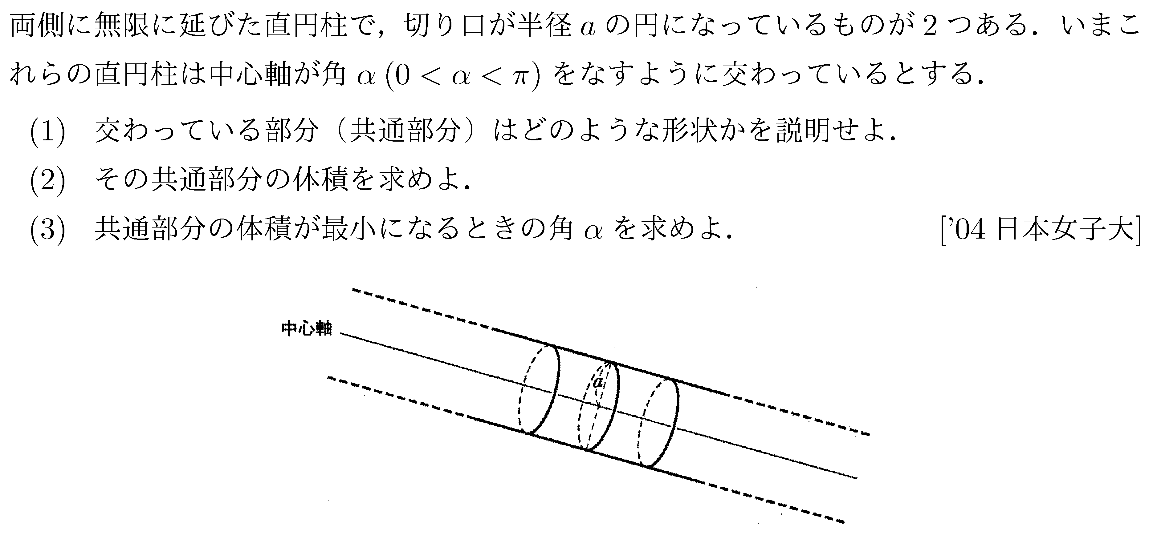数学3 積分法 体積 問題133の問題画像