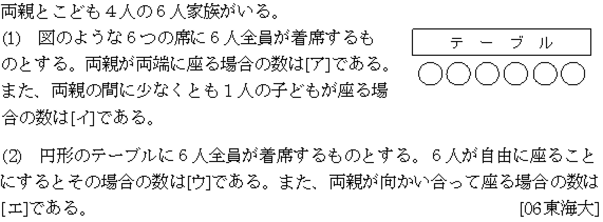 数学A 場合の数 場合の数 問題10の問題画像