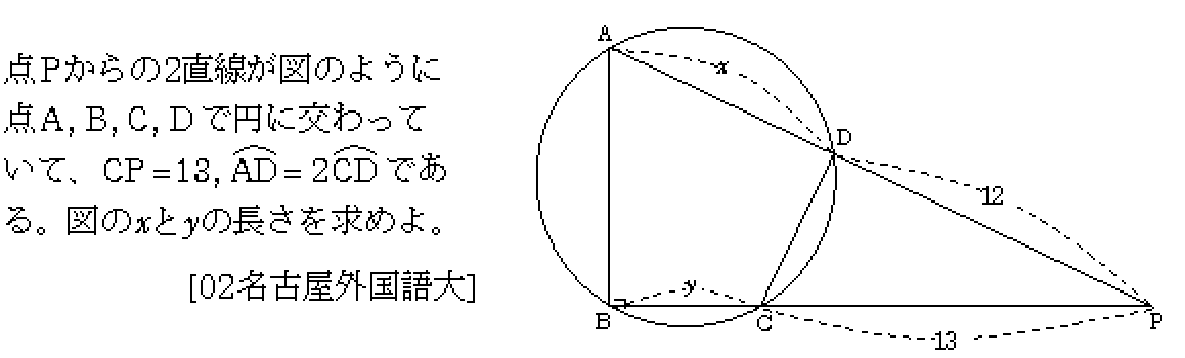 数学A 図形の性質 平面図形 問題11の問題画像