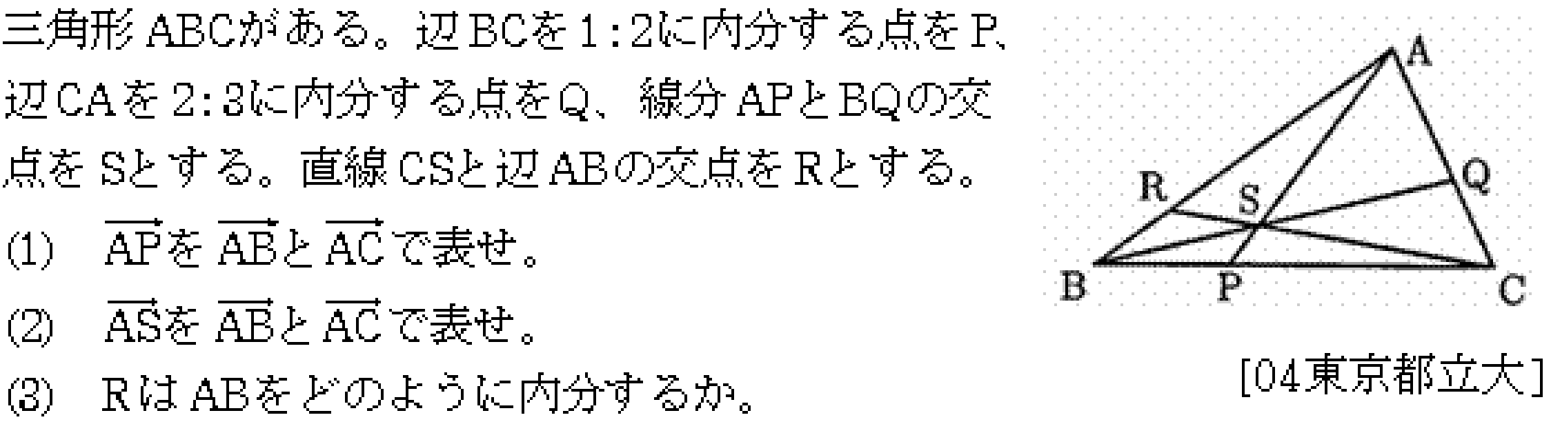数学C 平面ベクトル 平面ベクトル 問題6の問題画像