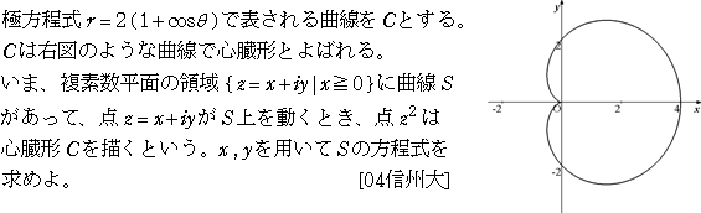 数学C 式と曲線 極方程式 問題2の問題画像